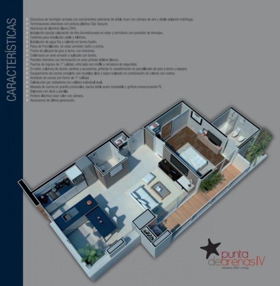 DEPARTAMENTO A ESTRENAR EXCLUSIVO  DE 2 AMBIENTES  ENTREGA EN ENERO!! 