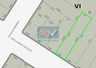 VENTA GALPON SOBRE LOTE DE 8,66 X 34 MTS. 